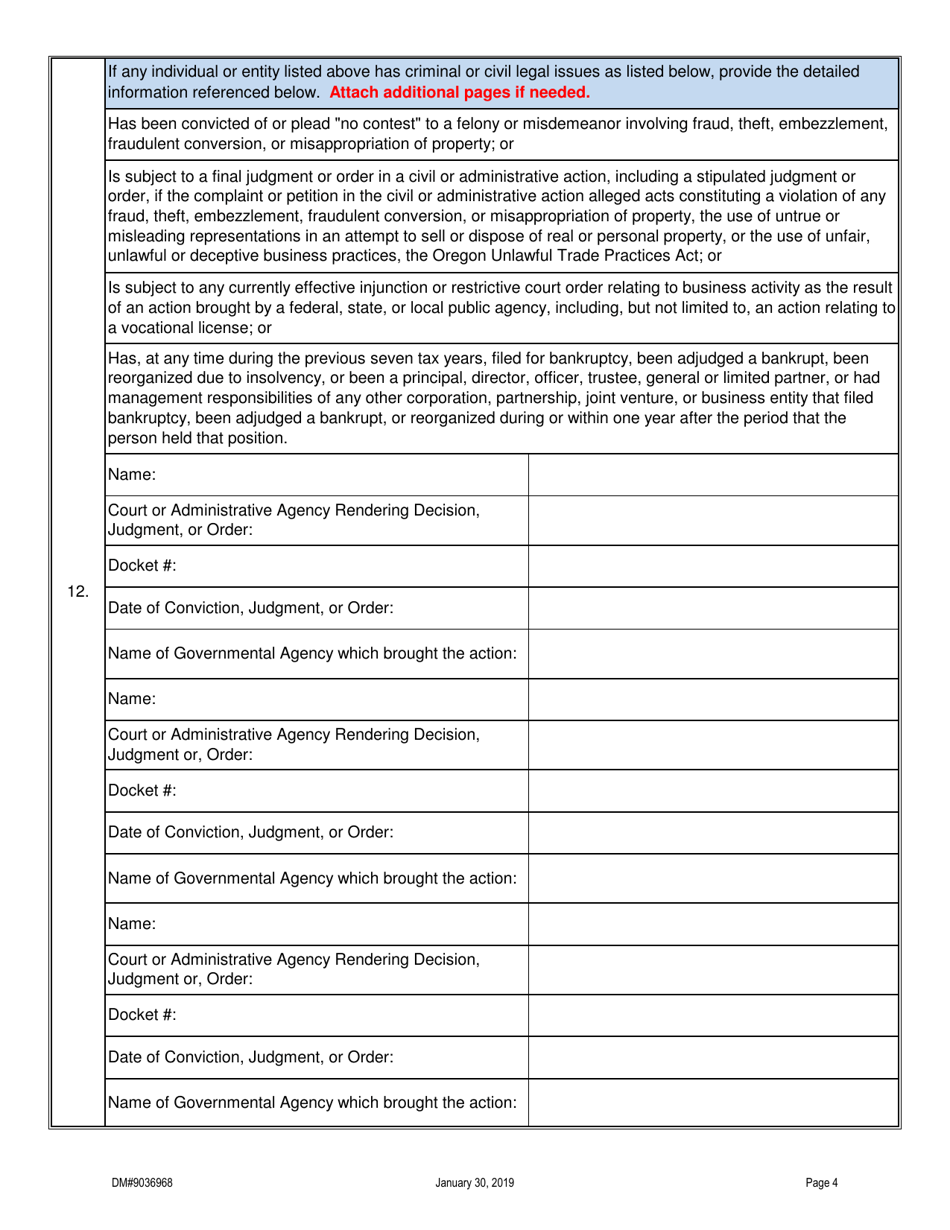Form DM9036968 Telephonic Seller Registration Form - Oregon, Page 4