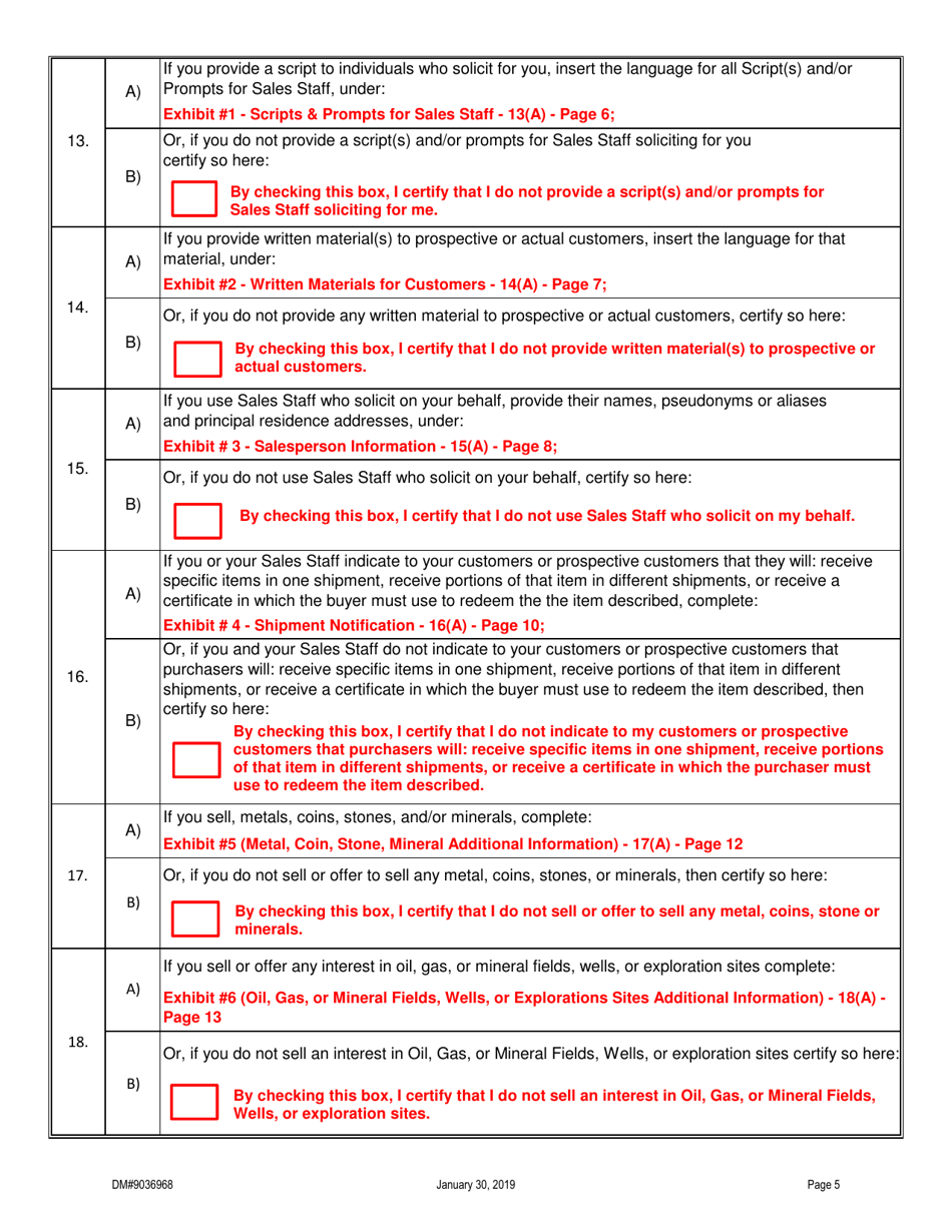 Form DM9036968 Telephonic Seller Registration Form - Oregon, Page 5