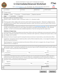 Form F7WS Cj Intermediate/Advanced Worksheet - Oregon