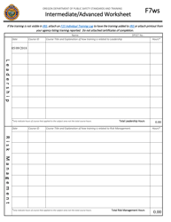 Form F7WS Cj Intermediate/Advanced Worksheet - Oregon, Page 2