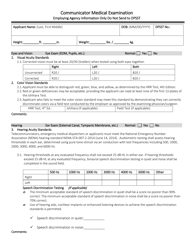 Communicator Applicant Medical History Form - Oregon, Page 3