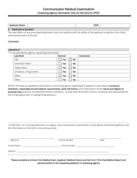 Communicator Applicant Medical History Form - Oregon, Page 4