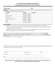 Law Enforcement Applicant Medical History Form - Oregon, Page 6