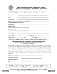 Document preview: Regional Training Course Registration Application Form - Oregon