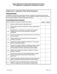 Form F-21 Application for Recognition of Supervision Training - Oregon, Page 7