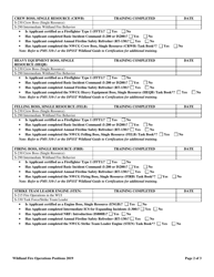 Wildland Fire Operations Positions Form - Oregon, Page 2