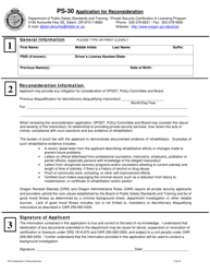 Form PS-30 Application for Reconsideration - Oregon, Page 2
