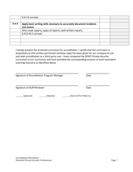 Unarmed Professional Accreditation Worksheet - Oregon, Page 7