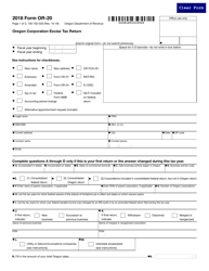 Form 150-102-020 (OR-20) Oregon Corporation Excise Tax Return - Oregon