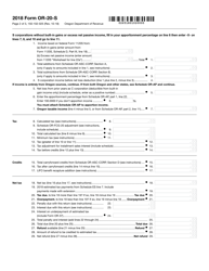 Form 150-102-025 (OR-20-S) Oregon S Corporation Tax Return - Oregon, Page 2