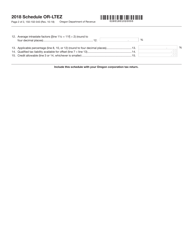 Form 150-102-043 Schedule OR-LTEZ Long-Term Enterprise Zone Facilities Credit - Oregon, Page 2