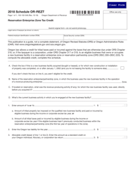 Form 150-102-046 Schedule OR-REZT Reservation Enterprise Zone Tax Credit - Oregon