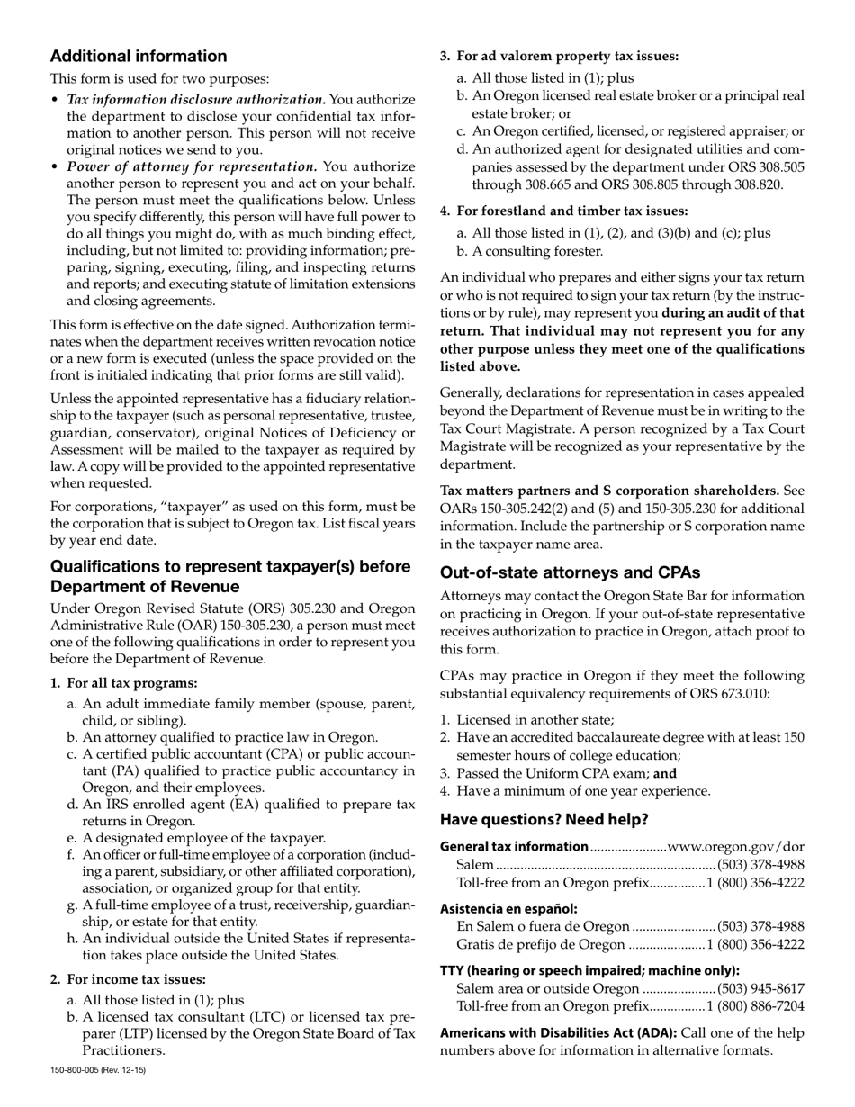 Form 150-490-014 Property for Ors Tax Deferral Application - Oregon, Page 5