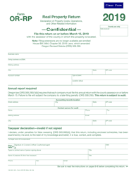 Document preview: Form 150-301-031 (OR-RP) Real Property Return - Oregon, 2019