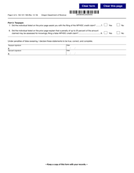 Form 150-101-198 Due Diligence Checklist for Claiming the Working Family Household and Dependent Care (Wfhdc) Credit - Oregon, Page 2