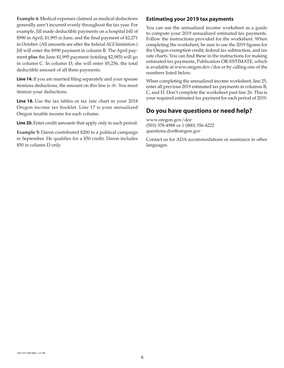 Form 150-101-03 (OR-10) Underpayment of Oregon Estimated Tax - Oregon, Page 9