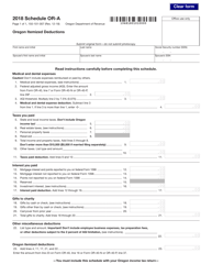 Form 150-101-007 Schedule OR-A Oregon Itemized Deductions - Oregon