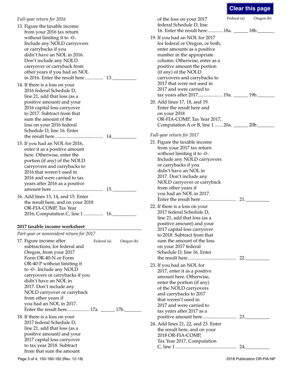 Form 150-101-162 Publication or-Fia-Np - Oregon, Page 3