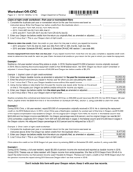 Form 150-101-168 Worksheet or-Crc - Claim of Right Income Repayments - Oregon, Page 2