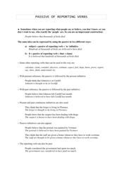 Grammar: Passive of Reporting Verbs Worksheet With Answer Key