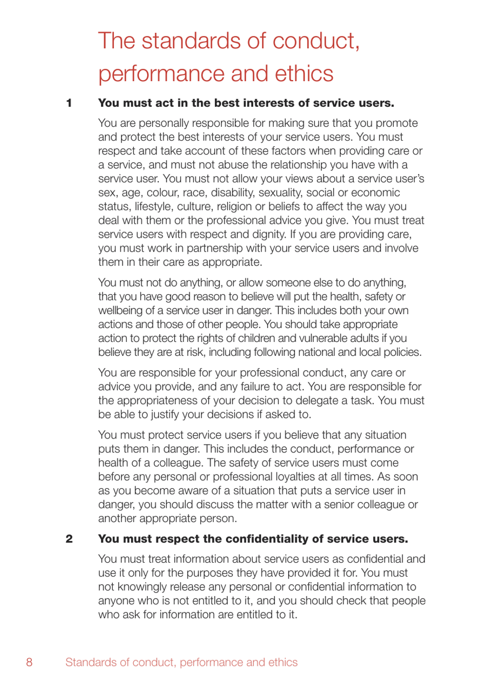 Standards of Conduct, Performance and Ethics - Health and Care Professions Council - United Kingdom, Page 10