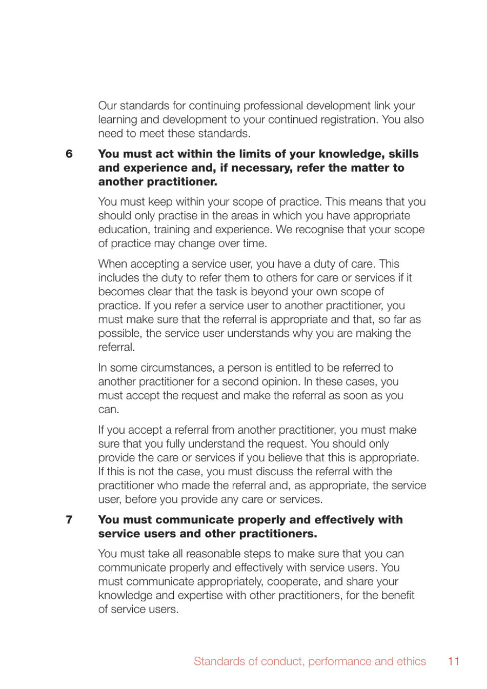 Standards of Conduct, Performance and Ethics - Health and Care Professions Council - United Kingdom, Page 13