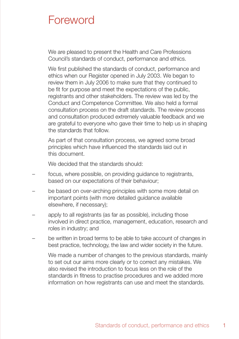 Standards of Conduct, Performance and Ethics - Health and Care Professions Council - United Kingdom, Page 3
