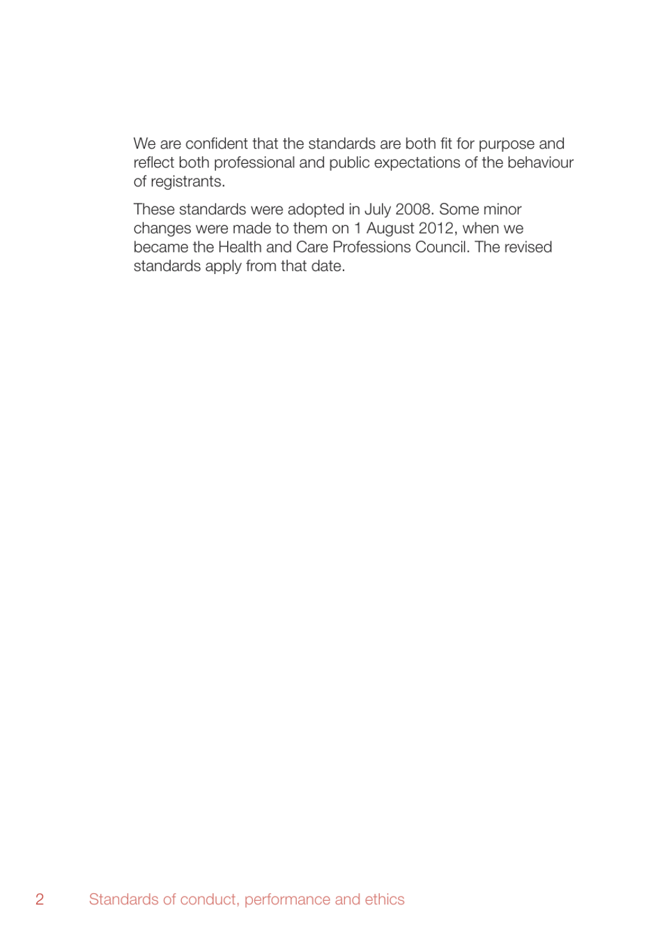 Standards of Conduct, Performance and Ethics - Health and Care Professions Council - United Kingdom, Page 4