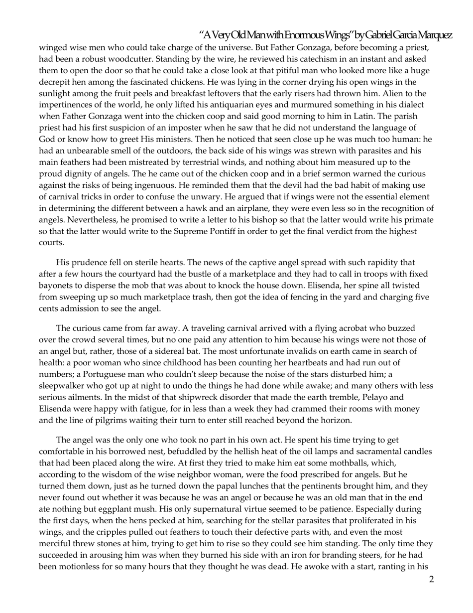 a Very Old Man With Enormous Wings by Gabriel Garcia Marquez, Page 2