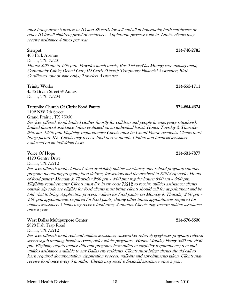 Dallas County Mental Health Division Community Resource Guide - Dallas County, Kansas, Page 18