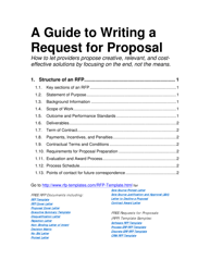 A Guide to Writing a Request for Proposal