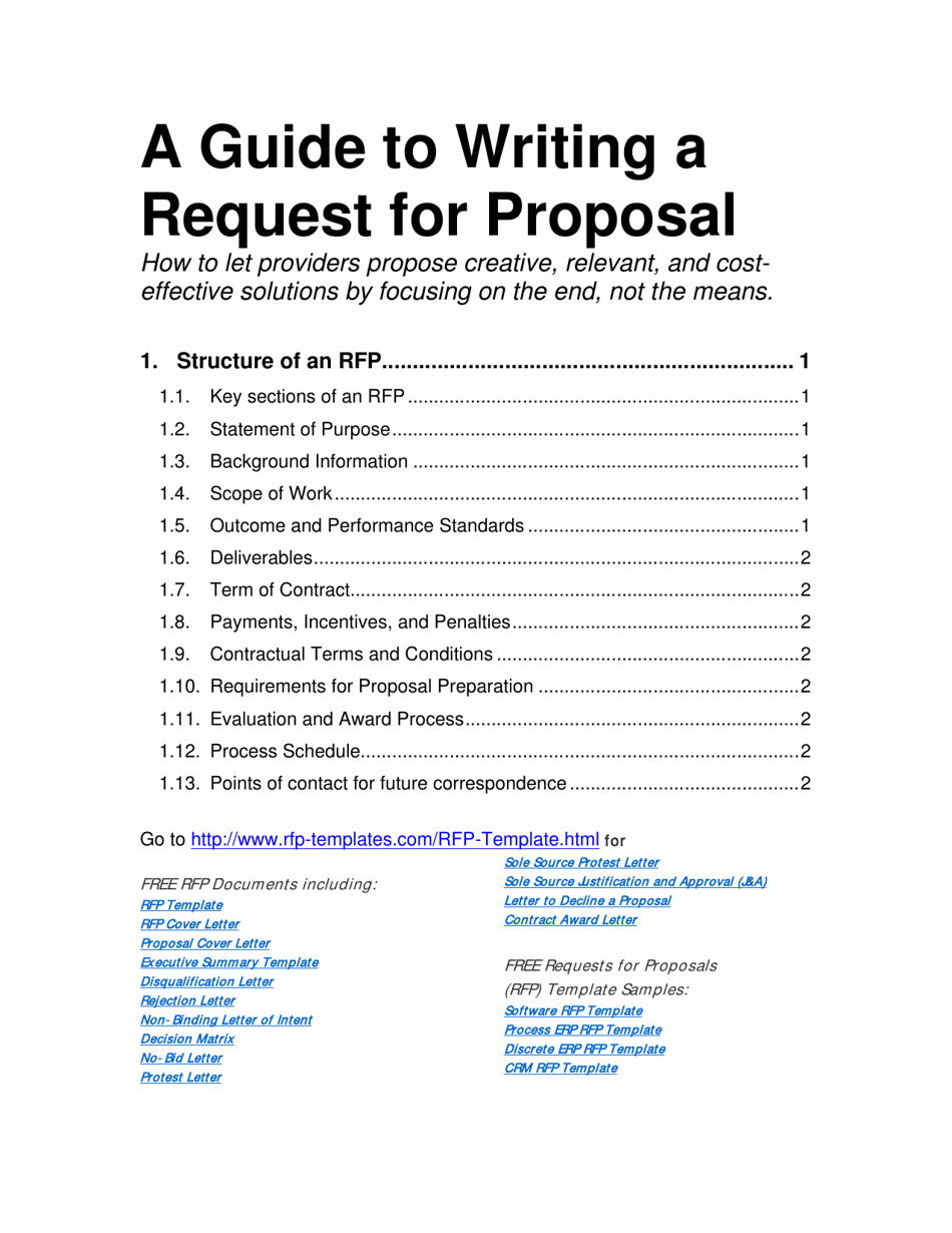 A Guide to Writing a Request for Proposal - Templateroller.com