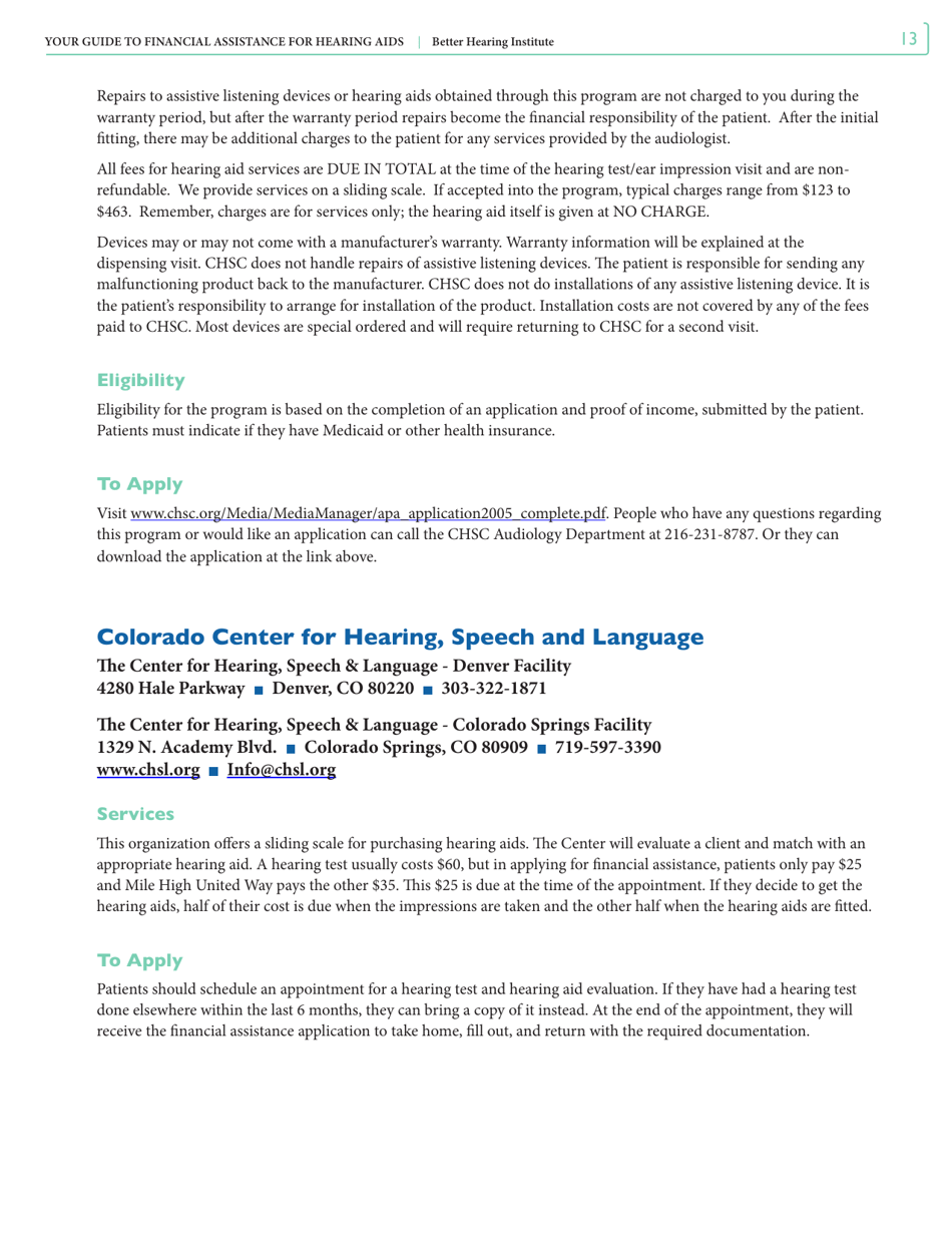 Your Guide to Financial Assistance for Hearing AIDS - Better Hearing Institute, Page 13