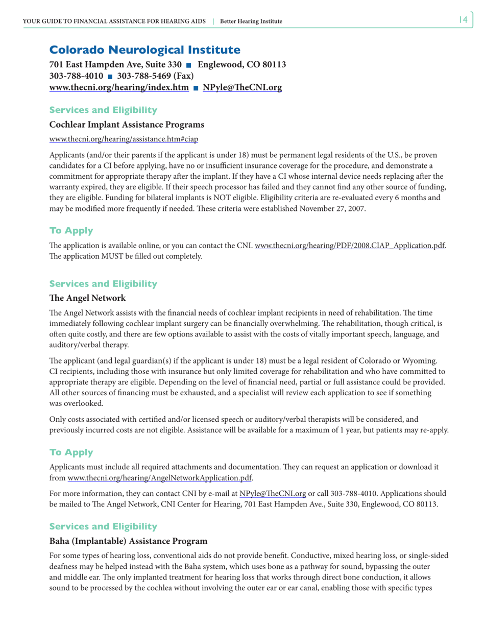 Your Guide to Financial Assistance for Hearing AIDS - Better Hearing Institute, Page 14