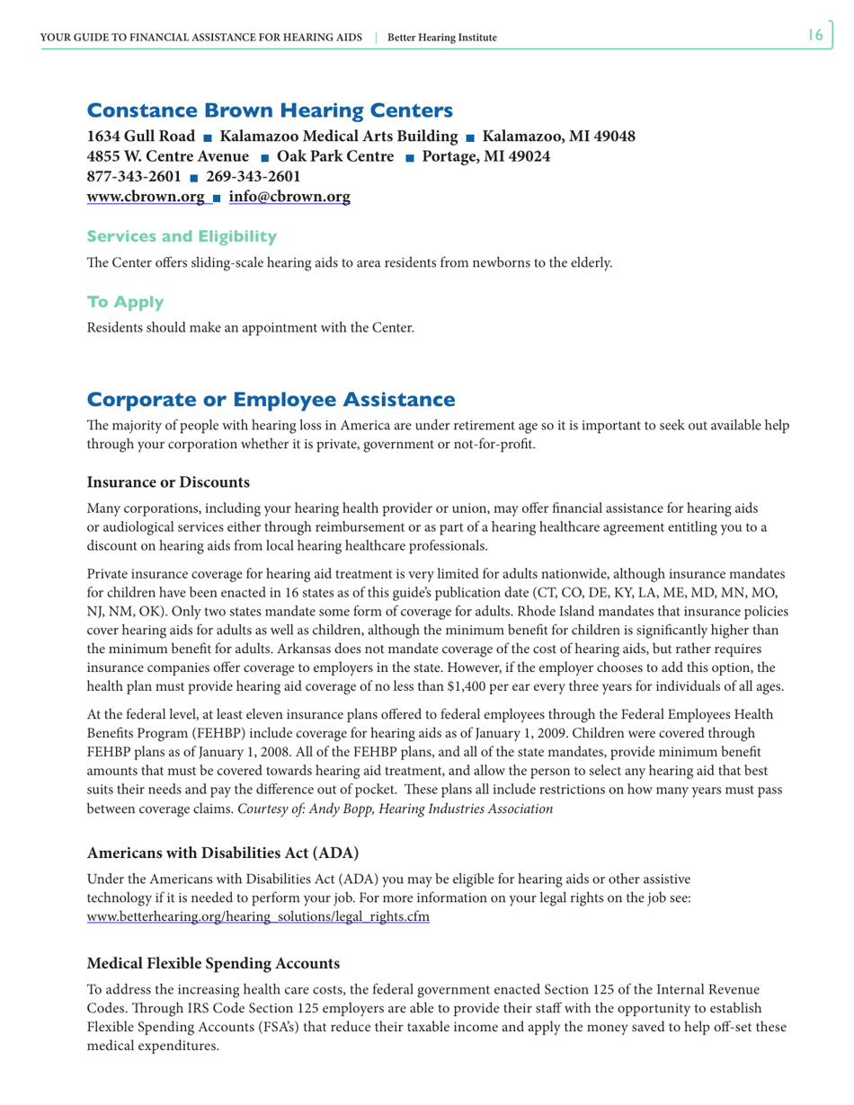 Your Guide to Financial Assistance for Hearing AIDS - Better Hearing Institute, Page 16