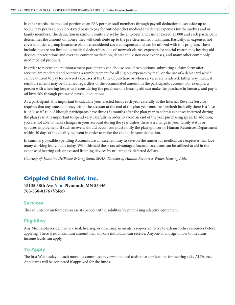 Your Guide to Financial Assistance for Hearing AIDS - Better Hearing Institute, Page 17
