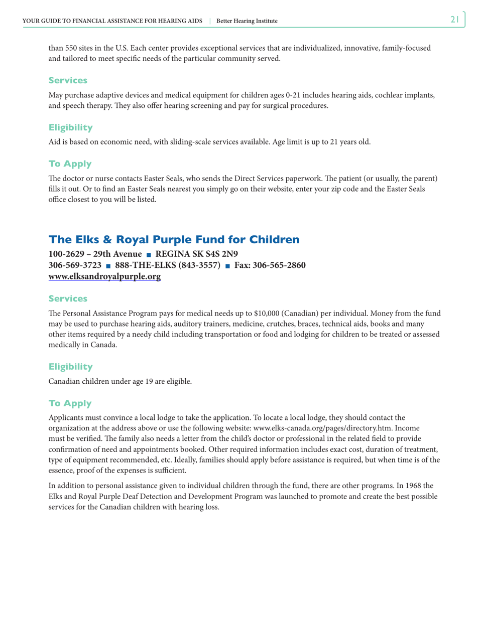 Your Guide to Financial Assistance for Hearing AIDS - Better Hearing Institute, Page 21