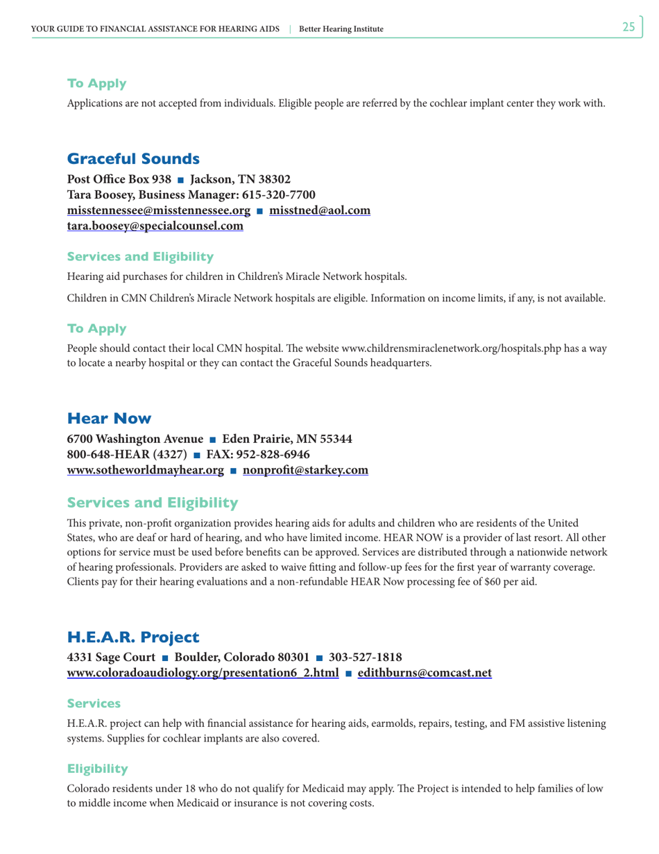 Your Guide to Financial Assistance for Hearing AIDS - Better Hearing Institute, Page 25
