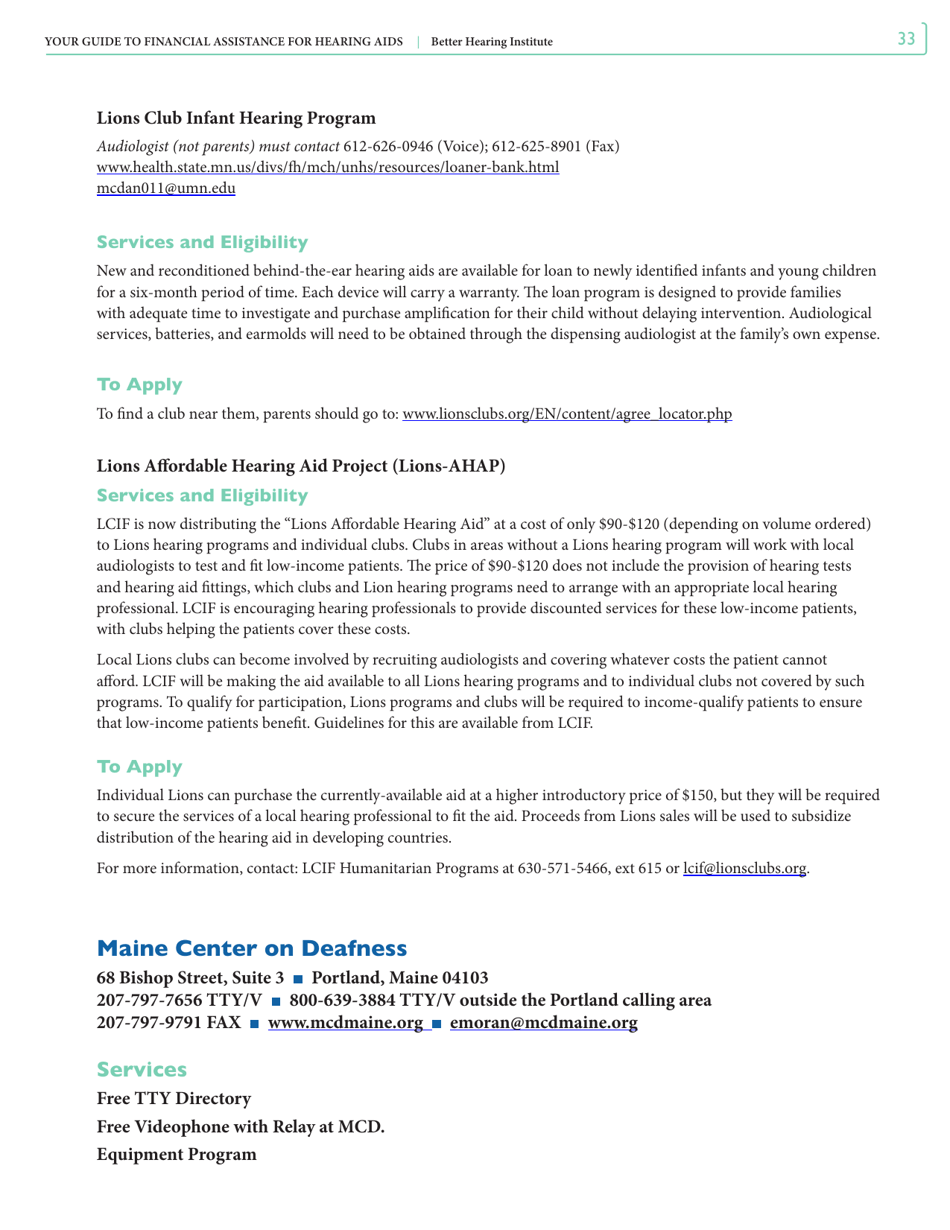 Your Guide to Financial Assistance for Hearing AIDS - Better Hearing Institute, Page 33
