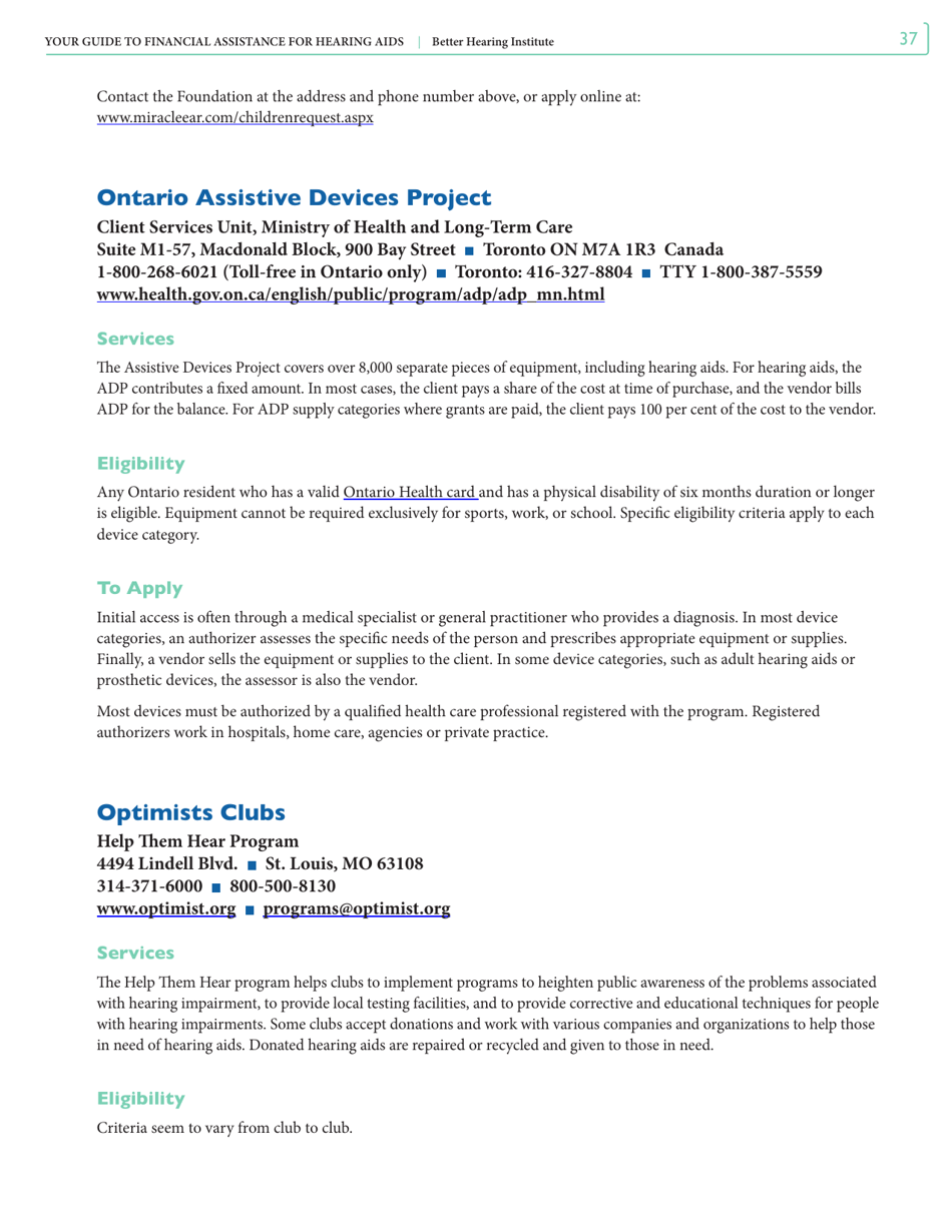 Your Guide to Financial Assistance for Hearing AIDS - Better Hearing Institute, Page 37