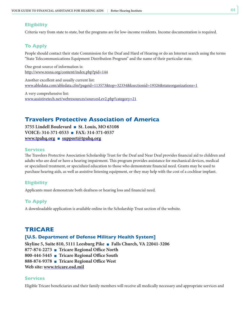 Your Guide to Financial Assistance for Hearing AIDS - Better Hearing Institute, Page 44