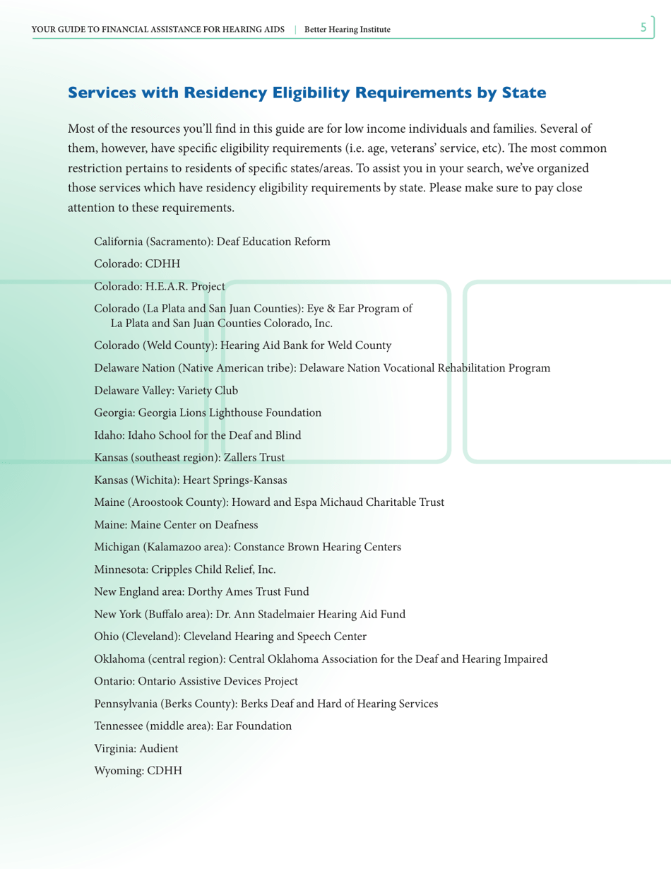 Your Guide to Financial Assistance for Hearing AIDS - Better Hearing Institute, Page 5