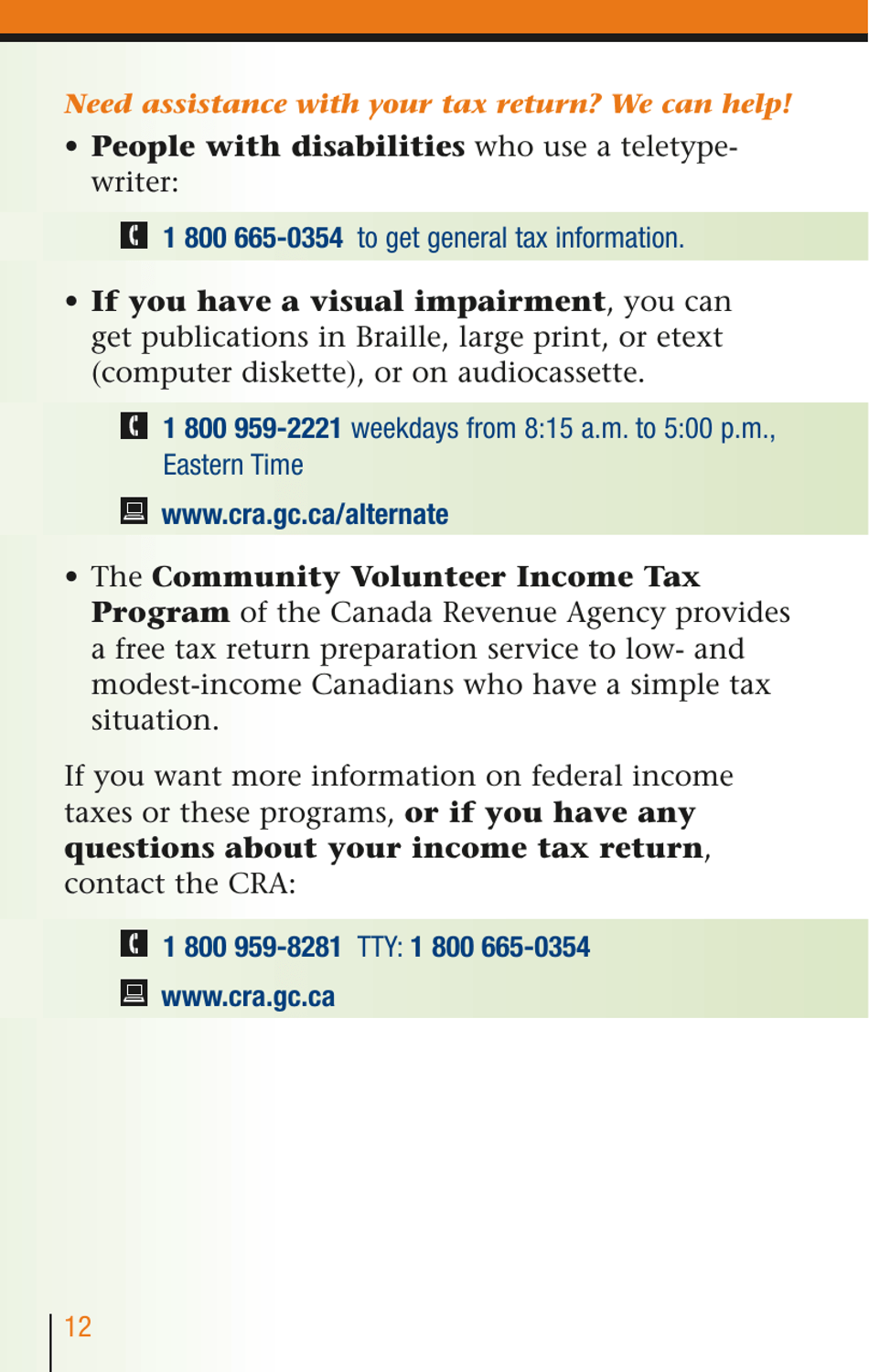 Services for People With Disabilities: Guide to Government of Canada Services for People With Disabilities and Their Families - Canada, Page 13