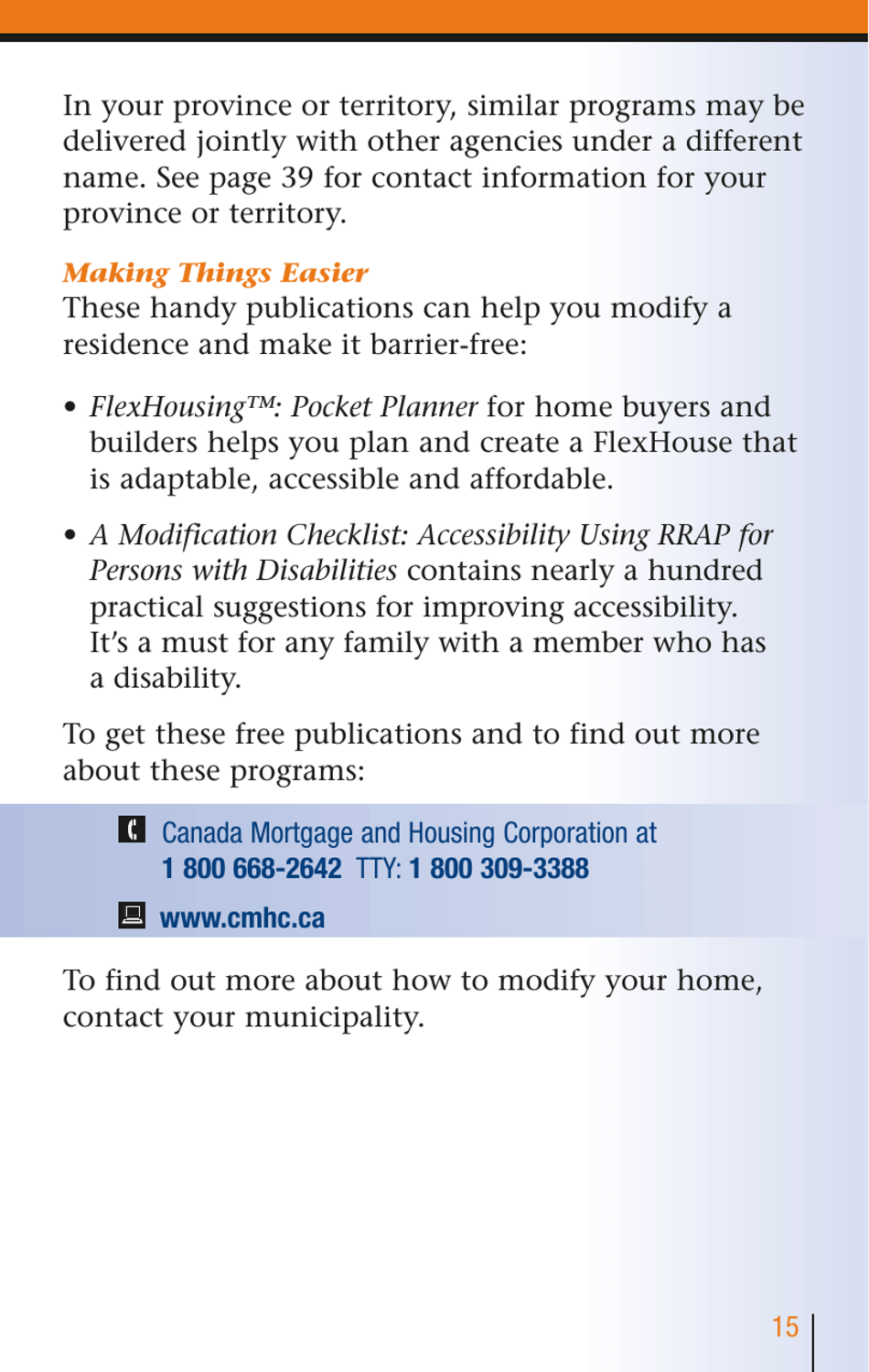Services for People With Disabilities: Guide to Government of Canada Services for People With Disabilities and Their Families - Canada, Page 16