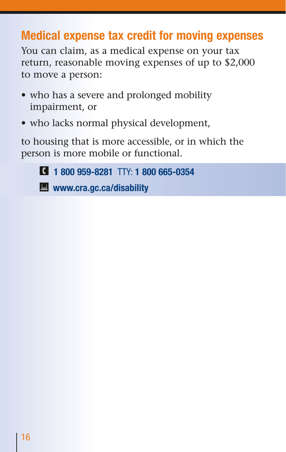 Services for People With Disabilities: Guide to Government of Canada Services for People With Disabilities and Their Families - Canada, Page 17