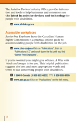 Services for People With Disabilities: Guide to Government of Canada Services for People With Disabilities and Their Families - Canada, Page 19