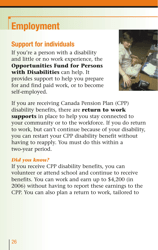 Services for People With Disabilities: Guide to Government of Canada Services for People With Disabilities and Their Families - Canada, Page 27