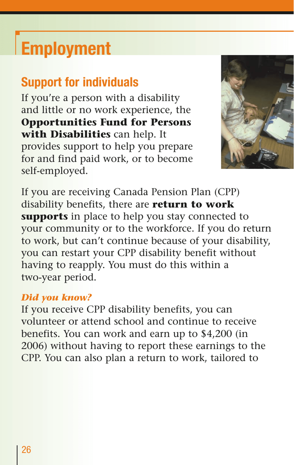 Services for People With Disabilities: Guide to Government of Canada Services for People With Disabilities and Their Families - Canada, Page 27