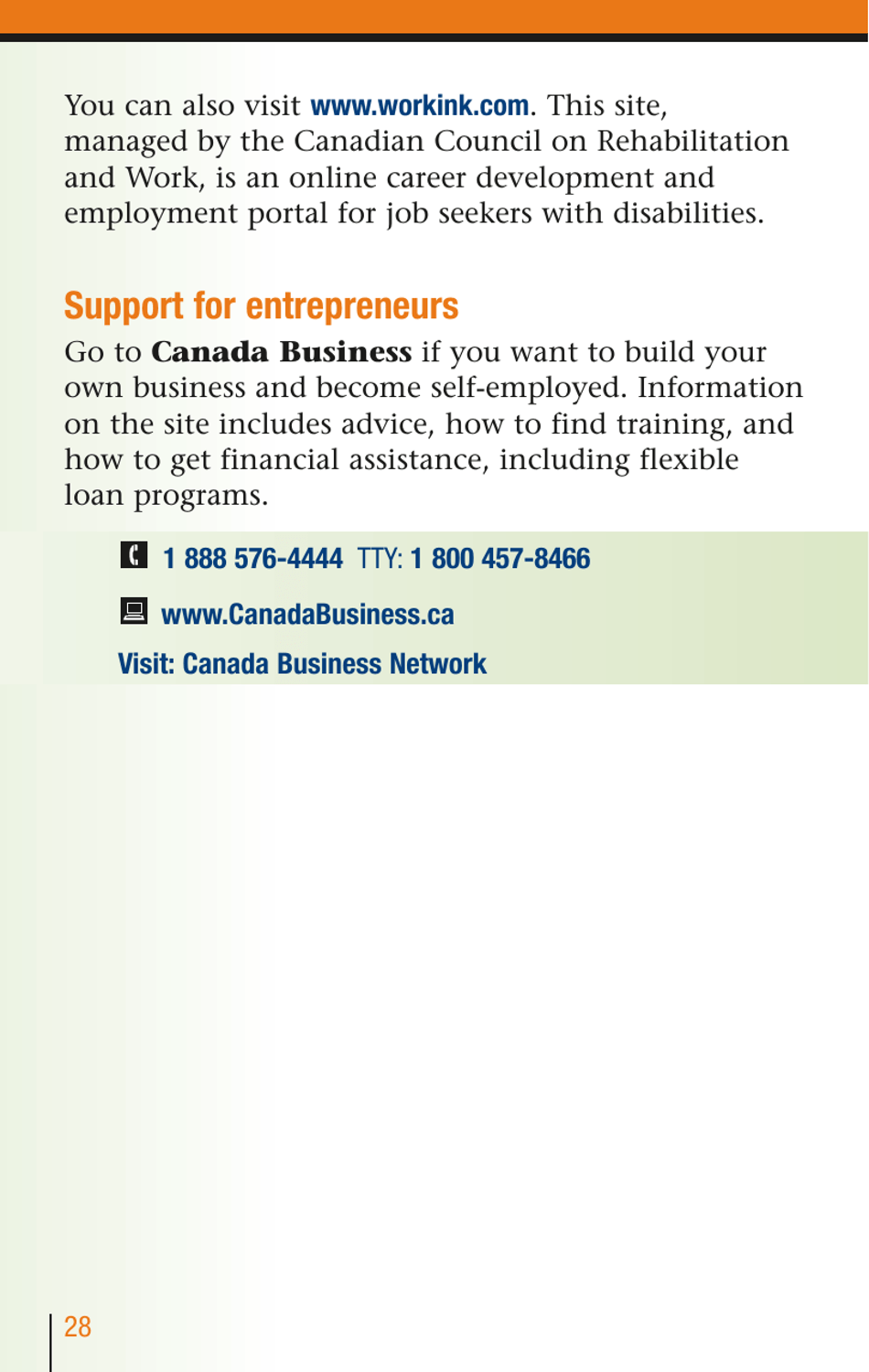 Services for People With Disabilities: Guide to Government of Canada Services for People With Disabilities and Their Families - Canada, Page 29