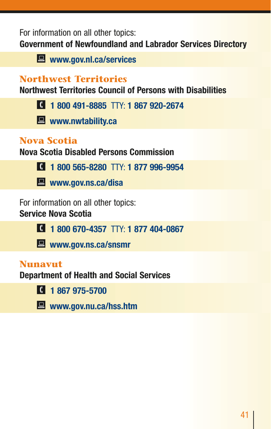 Services for People With Disabilities: Guide to Government of Canada Services for People With Disabilities and Their Families - Canada, Page 42